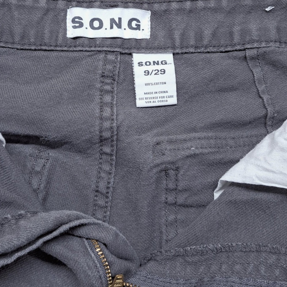 S.O.N.G. Cargo Pants Women 9/29 Slate Dark Gray Good Utility Straight Leg Cotton - Picture 3 of 12